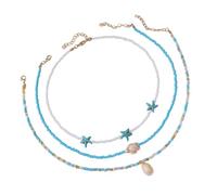 CARISSETT Ensemble de collier de perles en alliage robuste - Plusieurs brins - Bijoux portables pour femme - Style festival, taille unique, Comme décrit, Comme décrit.