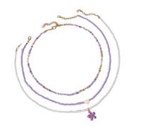 CARISSETT Ensemble de collier de perles en alliage robuste - Plusieurs brins - Bijoux portables pour femme - Style festival, taille unique, Comme décrit, Comme décrit.