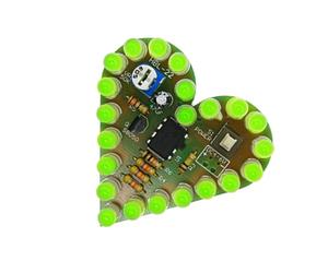 CARISSETT Ensemble LED analogique en forme de cœur pour débutants - Lumière de respiration réglable - Pratique - Outil éducatif - Composants de lampe de respiration