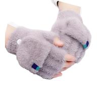 CARISSETT Gants demi-doigts pour temps froid avec coque ouverte pour utilisation sur smartphone, cyclisme, voyage, extérieur, intérieur, hiver, faux doigts