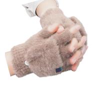 CARISSETT Gants demi-doigts pour temps froid avec coque ouverte pour utilisation sur smartphone, cyclisme, voyage, extérieur, intérieur, hiver, faux doigts