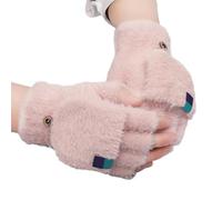 CARISSETT Gants demi-doigts pour temps froid avec coque ouverte pour utilisation sur smartphone, cyclisme, voyage, extérieur, intérieur, hiver, faux doigts