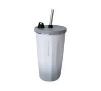CARISSETT Gobelet isotherme en acier inoxydable avec couvercle à paille - Récipient à boisson de qualité alimentaire pour les trajets quotidiens, le sport - Bouteille d'eau isotherme en acier