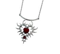 CARISSETT Gothics Styles Collier avec pendentif en forme de cœur avec strass Chaîne réglable Accessoire de bijoux tendance pour femme