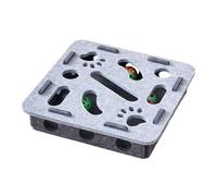 CARISSETT Jouet puzzle en feutre pour chats avec cloches amovibles - Design puzzle interactif - Stimulation mentale - Coffre-fort à trous multiples - Labyrinthe pour chats