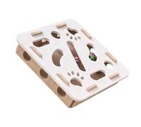 CARISSETT Jouet puzzle en feutre pour chats avec cloches amovibles - Design puzzle interactif - Stimulation mentale - Coffre-fort à trous multiples - Labyrinthe pour chats