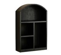 CARISSETT Organisateurs de rangement de bureau compacts en bois avec façade en verre pour fournitures cosmétiques - Design efficace et peu encombrant - Boîte de rangement avec porte en verre