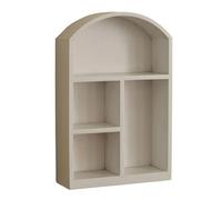 CARISSETT Organisateurs de rangement de bureau compacts en bois avec façade en verre pour fournitures cosmétiques - Design efficace et peu encombrant - Boîte de rangement avec porte en verre