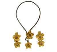 CARISSETT Parure de bijoux à fleurs tendance pour elle - Polyvalente - Accessoires de printemps - En alliage - Design confortable - Collier élégant - Boucles d'oreilles florales, taille unique, Comme