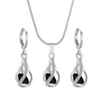 CARISSETT Parure de bijoux pour femme avec collier et boucles d'oreilles en oxyde de zirconium pour occasions spéciales