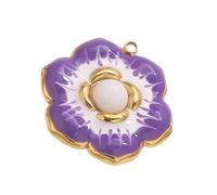 CARISSETT Pendentif floral en acier inoxydable pour fabrication de bijoux et accessoires d'artisanat Pendentif en acier inoxydable pour collier, taille unique, Comme décrit, Comme décrit.