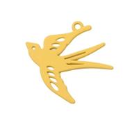 CARISSETT Pendentif oiseau ajouré délicat élégant en métal hirondelle pour collier et boucles d'oreilles fait à la main Accessoires pendentif oiseau minimaliste, taille unique, Comme décrit, Comme