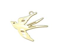 CARISSETT Pendentif oiseau ajouré délicat élégant en métal hirondelle pour collier et boucles d'oreilles fait à la main Accessoires pendentif oiseau minimaliste, taille unique, Comme décrit, Comme