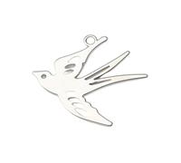 CARISSETT Pendentif oiseau ajouré délicat élégant en métal hirondelle pour collier et boucles d'oreilles fait à la main Accessoires pendentif oiseau minimaliste, taille unique, Comme décrit, Comme