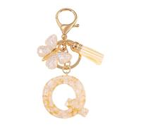 CARISSETT Porte-clés papillon et lettre - Article de bijoux combiné avec des pompons - Accessoire de pendentif pour un usage quotidien - Personnalisable, S1., taille unique