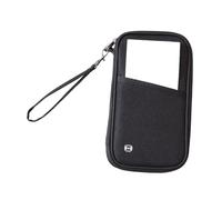 CARISSETT Portefeuille multi-cartes avec fermeture éclair sécurisée et design imperméable pour les voyageurs fréquents, étui compact pour passeport d'affaires, Noir