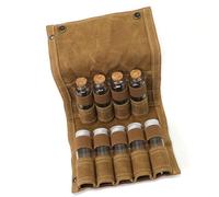 CARISSETT Pot à épices portable multifonction pour le camping et les pique-niques avec 9 bouteilles, Kaki avec bouteille