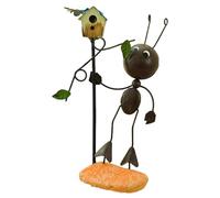 CARISSETT Sculpture de jardin en fer résistante aux intempéries - Décoration de pelouse - Piquet de plante en métal