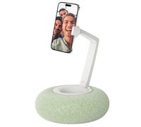 CARISSETT Support de téléphone ergonomique rotatif avec oreiller en peluche à 360 degrés, mâchoire de serrage à double articulation, support de téléphone souple pour voiture