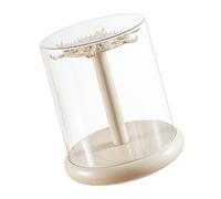 CARISSETT Vitrine transparente à 360° avec base rotative pour la maison, le magasin, la construction ABS PET, présentoir de rangement pour objets de collection, boîte de présentation rotative à bijoux