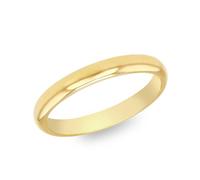CARISSIMA Alliance unisexe en or jaune 9 carats 3 mm confortable, Or, Pas de pierre précieuse