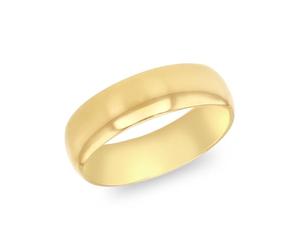 CARISSIMA Alliance unisexe en or jaune 9 carats 6 mm confortable, Or, Pas de pierre précieuse