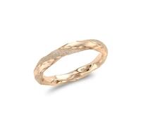 CARISSIMA Anneau Ondulé Poli et Texturé (3mm) pour Femme en Or Rose 9ct (375) - Taille 56
