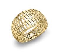 CARISSIMA Bague anneau croisé en or jaune 9 ct, taille N