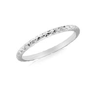 CARISSIMA Bague en or 9 carats pour femme Coupe diamant, Or blanc, Diamant
