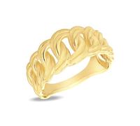 CARISSIMA Bague femme en or jaune 9 carats maille gourmette dégradée taille M