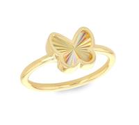 CARISSIMA Bague femme en or jaune 9 carats papillon arc-en-ciel taille K
