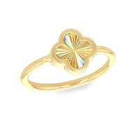 CARISSIMA Bague femme en or jaune 9 carats pétales arc-en-ciel taille O