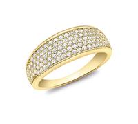 CARISSIMA Bague femme en or jaune 9 ct pavée Cubic Zirconia effilée - Taille S