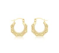 CARISSIMA Boucles d’oreilles créoles à motif de 14 x 16 mm en or jaune 9 ct pour femmes