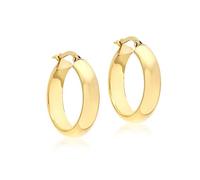 CARISSIMA Boucles d’oreilles créoles rondes de 22 mm en or jaune 9 ct pour femmes