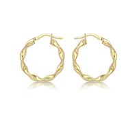 CARISSIMA Boucles d’oreilles créoles torsadées de 22,5 mm en or jaune 9 ct pour femmes