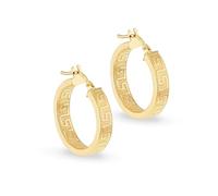 CARISSIMA Boucles d’oreilles femme en or jaune 9 ct cercles grecs 20 mm