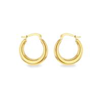 CARISSIMA Boucles d’oreilles femme en or jaune 9 ct créoles effilées 19 mm