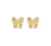 CARISSIMA Boucles d’oreilles femme en or jaune 9 ct papillon arc-en-ciel puces