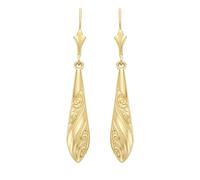 CARISSIMA Boucles d’oreilles pendantes embossées en or jaune 9 ct pour femmes