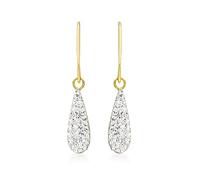 CARISSIMA Boucles d’oreilles pendantes goutte Crystalique en or jaune 9 ct pour femmes