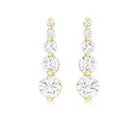 CARISSIMA Boucles d’oreilles pendantes graduées cubic zirconia en or jaune 9 ct pour femmes