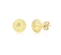 CARISSIMA Boucles d’oreilles puces demi-boule à facettes de 7 mm en or jaune 9 ct pour femmes