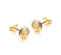 CARISSIMA Boucles d’oreilles puces demi-boule à facettes de 8 mm en or jaune 9 ct pour femmes