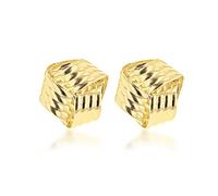 CARISSIMA Boucles d’oreilles puces nœud côtelé 8 mm en or jaune 9 ct pour femmes