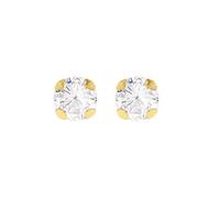CARISSIMA Boucles d’oreilles puces rondes cubic zirconia 7 mm en or jaune 9 ct pour femmes