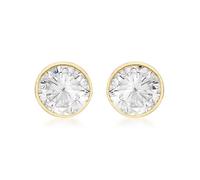 CARISSIMA Boucles d’oreilles puces rondes polies 6 mm en cubic zirconia en or jaune 9 ct pour femmes