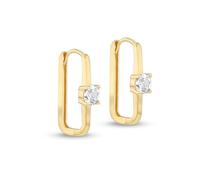 Carissima Boucles d'oreilles créoles rectangulaires en or jaune 9 carats avec zircone cubique pour femme
