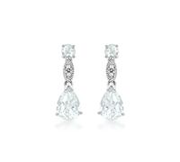 Carissima - Boucles d'Oreilles Pendantes - 5.58.099Q - Femme - Or blanc (9 cts) 1.45 Gr - Aigue Marine - Diamant