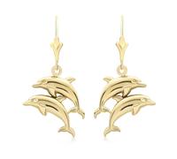 Carissima - Boucles d'Oreilles Pendantes - Femme - Or Jaune 375/1000 (9 Cts) 1.6 Gr